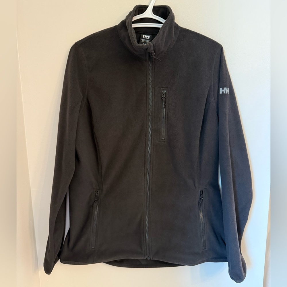 Helly Hansen Black, Thin Fleece w/ full Zip-Up, Jacket - Size L